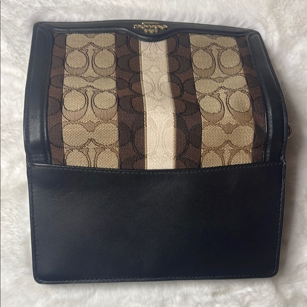 COACH- Anna Foldover Clutch Crossbody In Signature Jacquard With Stripes - Picture 5 of 13